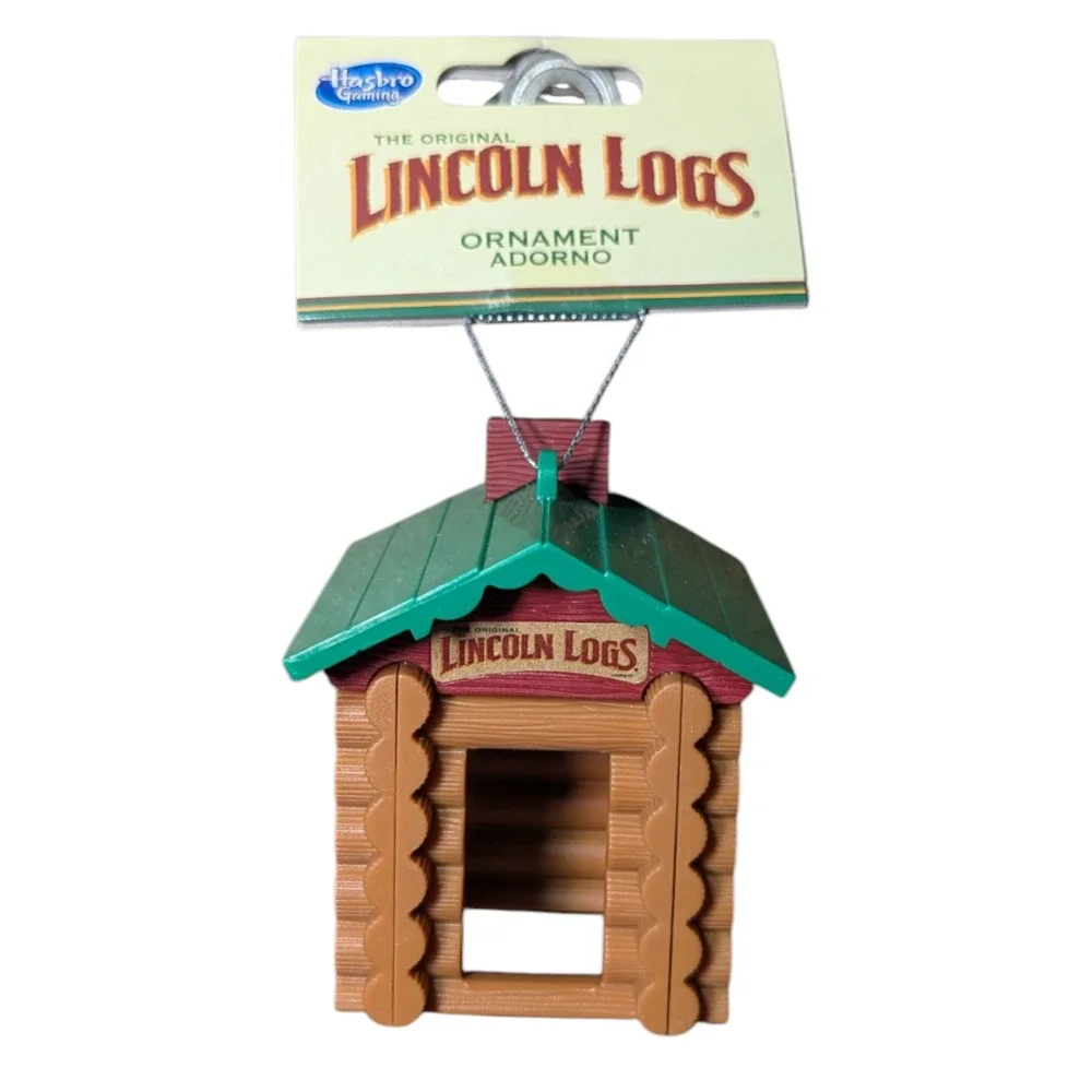 Hasbro Collectible Lincoln Logs Cabin Decoupage Holiday Ornament NWT